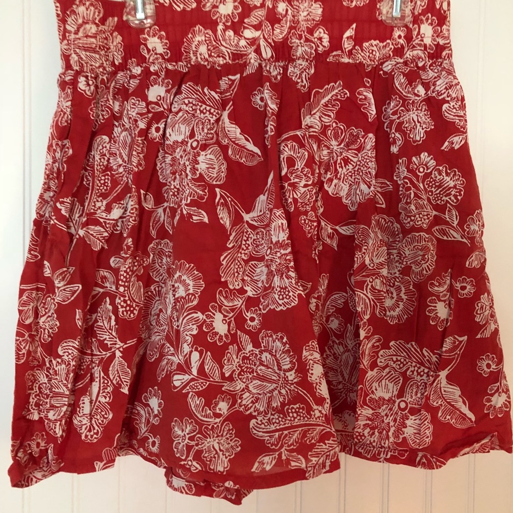 Old Navy Red Floral Mini Skirt